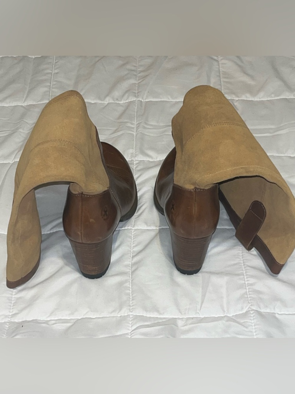Doc Martens Josie Tan and Biscuit Knee-High Boots Block Herl Womens Size 7 RARE! - Picture 6 of 8